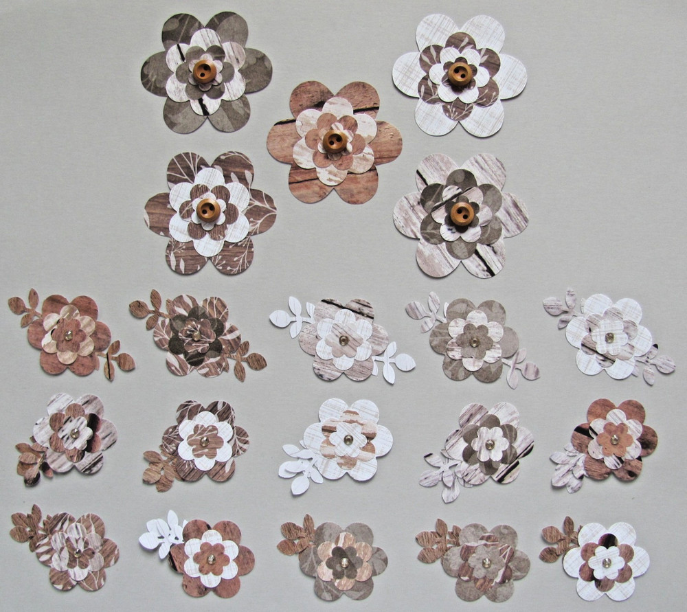 Handmade Flowers Paper Embellishments 20 Rustic Cottage Scrapbooking Journals