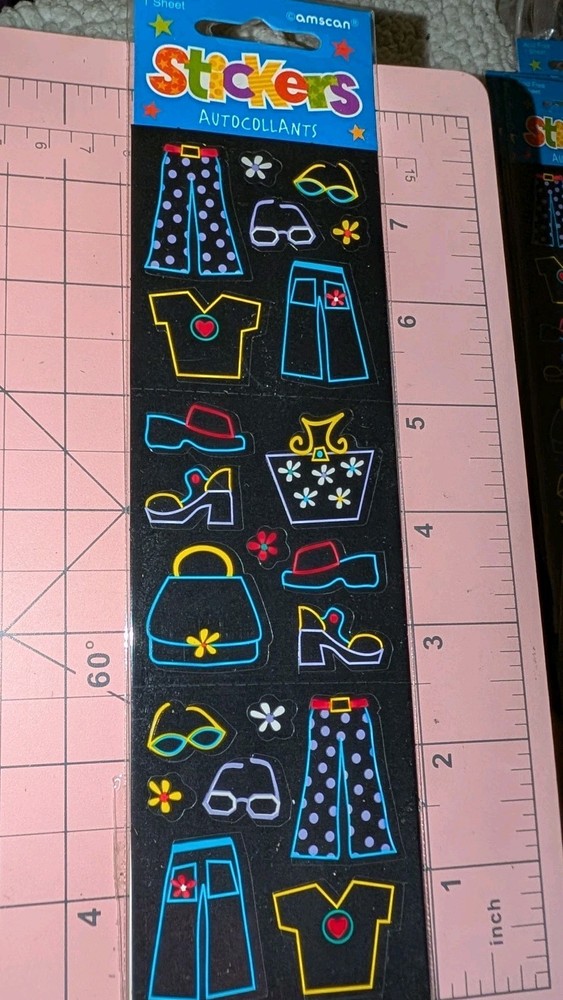 Vintage Stickers Amscan Stickers Clothes Accessories Stickers 1 Sheet New Pack