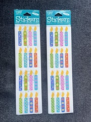 Two Packs Frances Meyer Birthday Candle Stickers Colorful 8 Sheets