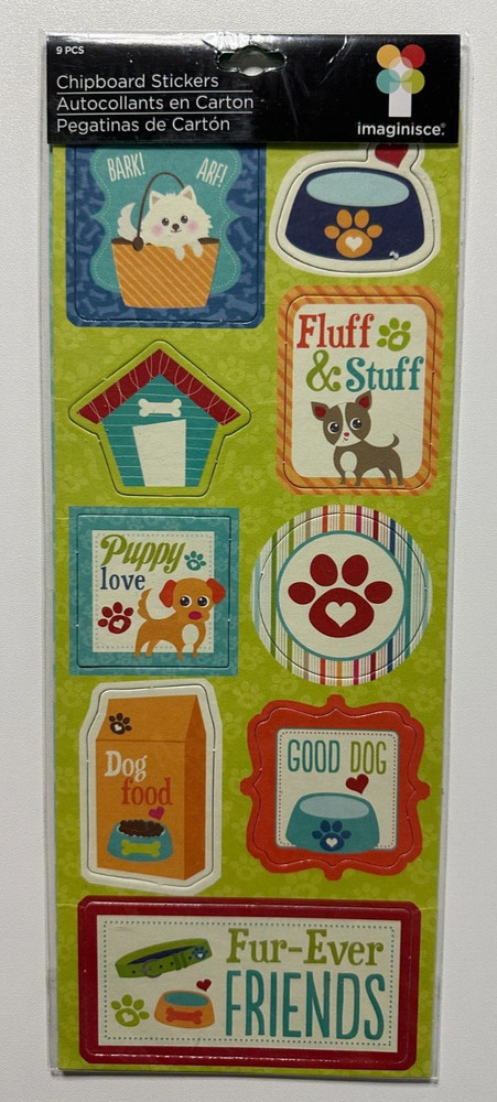 Imaginisce Fur-Ever Friends Chipboard Stickers-Cat, Dog, Puppy, Doghouse
