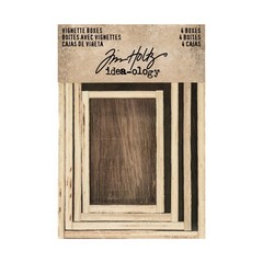 Tim Holtz Idea-Ology Wooden Vignette Boxes 4 Per Pack, 4 Sizes From 5.5 x 4 x…