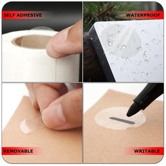 Clear Round Label 1.5 Inch Circle Sticker Self-Adhesive Transparent Dot Wafer…