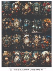 STEAMPUNK CHRISTMAS #1 – COMPLETE SHEET OF 20 STICKERS