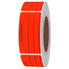 Allergies Sticker Fluorescent Red Allergy Stickers/1″x2″ Write on Label Total…