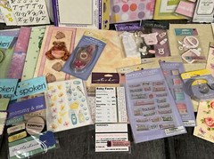 Large Baby Girl Pink Scrapbook Lot: Book, Sheets, Papers, Stickers & More. NEW
