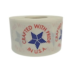 Crafted in The USA with Pride Red White & Blue 1.5″ Round Stickers 500 2 Rolls