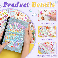 5000 PCS Colorful Letter and Number Stickers for Kids DIY Crafts & Decor