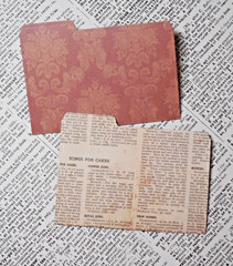 8 Mini File Folders Scrapbook Junk Journal Card Making Crafts Vintage Patterns