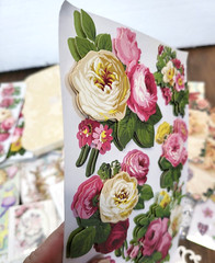 Scrap Book Album Misc Lot 3D Flower Stickers Paper Frames Card Stock Journaling