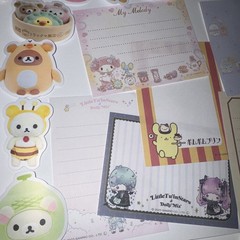 Sanrio Kawaii Stationery Bundle Junk Journal Scrapbook Paper Craft Kit AA