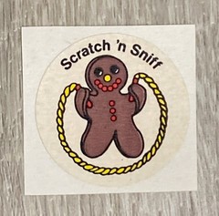 Vintage 3M Gingerbread Murple Character Scratch ‘n Sniff Sticker. Matte
