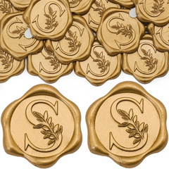 SWANGSA 100 Pack Letter S Wax Seal Stickers – Antique Gold Botanical Leaves