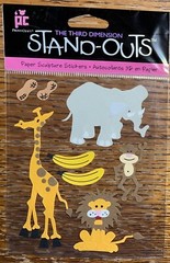 Provo Craft STAND-OUTS Zany Zoo Animals Elephant Giraffe Lion Monkey Bananas 3D