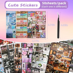 800Pcs Cute Scrapbook Stickers Travel Y2K Japanese Sticker for Adult Kawaii Kor