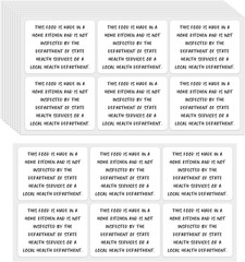 Cottage Food Law Label Stickers, 120 Pack, 1.5×2 Inch, Non-Inspection