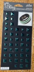 Jolees Bling Blue/Green Teal Studs Squares Craft Wedding Card Scrapbook Stickers