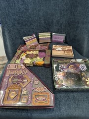 Portofolio Scrapbooking Embellishment Collection – Purple Floral Treasures Lot