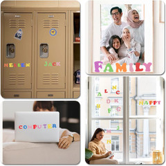 260Pcs Letter Stickers Small Foam Letter Stickers for Crafts, 10 Colors Self Adh