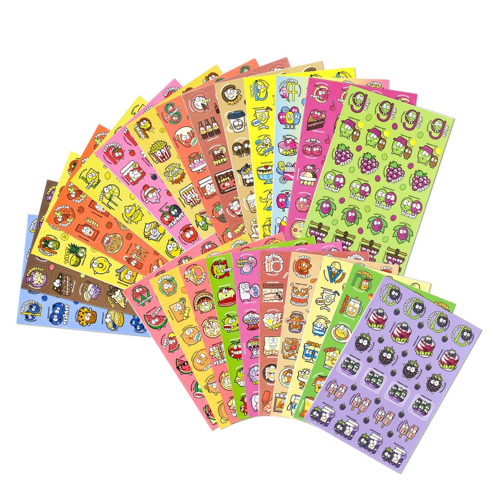 Scratch and Sniff Stickers, 576 Pieces Fruits and Foods Smelly Stickers, 24