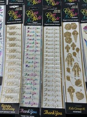 Lot of 48 Foil Textured Metallic Sticker Sheets Class A’ Peels Variety of Design