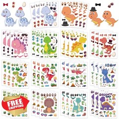 Cosomia Dinosaur Make Face Stickers 42 Sheets