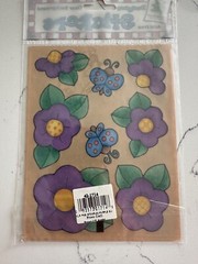 Provo Craft Clear Background Designer Stickers Purple Flowers Scrapbooking Craft