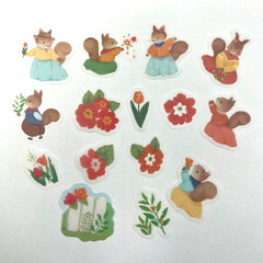 Squirrel Family Washi Paper Stickers Scrapbooking Journals Cardmaking