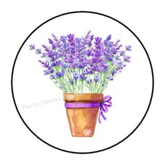 30 LAVENDER POT ENVELOPE SEALS LABELS PARTY FAVORS STICKERS 1.5″