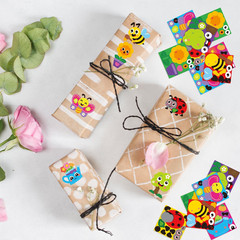 300Pcs Spring Themed Face Stickers Roll – Butterfly Ladybug Insect DIY Crafts