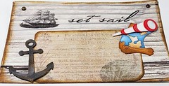 Set Sail Nautical Anchor Clipper Ship Ephemera 3D #904 Journaling Handmade