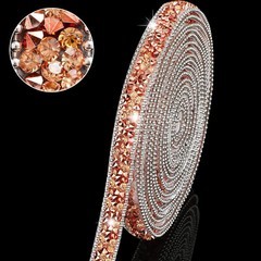1X 108 x 0.4″ Rose Gold Bling Rhinestone Crystal Diamond DIY Decor Sticker Decal