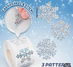 100 PCS Christmas Lights Tree Snow Santa Hat Gingerbread Metallic Foil Stickers