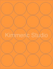 6 SHEETS 2″ ROUND BLANK FLUORESCENT NEON ORANGE STICKERS LABELS HALLOWEEN