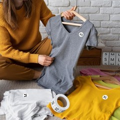 3500 Pcs 1 Inch Size Stickers for Clothing XS-XXXL, Self Adhesive Clothing Shirt