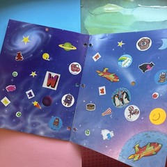 Vintage 80s Stuck On Stickers Kit 2 Scholastic Fantascenes Album Book 1983 Used