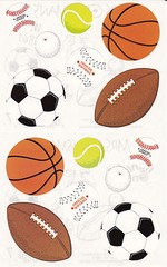 Mrs. Grossman’s Giant Stickers – Sports – Football Soccer Golf Tennis – 2 Strips