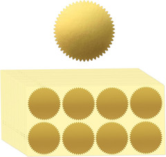 200 Pcs 2 Inch Embossing Stickers Gold Metallic Seals Certificate Sealing Labels