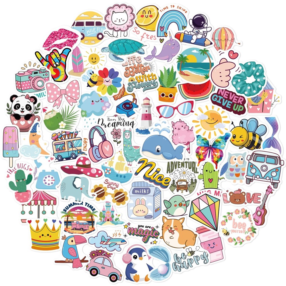 200 PCS Waterproof Animal Stickers for Kids, Teens, Water Bottles & Laptops