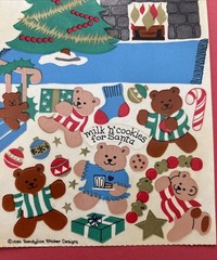 Vintage Sandylion Christmas Eve With The Bears Maxi Activity Sticker Sheet READ!