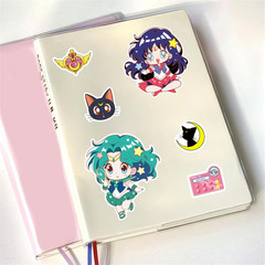 24 Sheets Make-A-Face Cartoon Sailor Anime Moon Stickers for Party Supplies