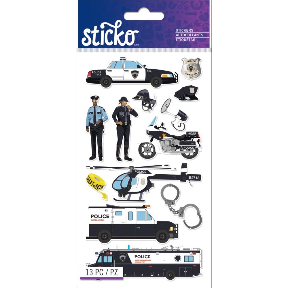Stickers Sticko Police Department Policeman Car Motorcycle Badge Helicopter Tape