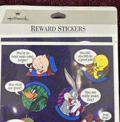 NOS Hallmark Looney Tunes Characters 1994 Sealed Package 8 Sheets 72 Stickers