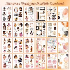 Hand Drawn Stickers Black , Planner Journal, Vision Board, 24 Sheets