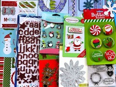 LOT 320 PCS CHRISTMAS WINTER HOLIDAY SCRAPBOOK PAPERS STICKERS EMBELLISHMENTS