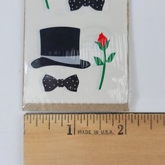24 Vintage Mrs Grossmans Top Hat Rose Bow Tie Sticker Strips Wedding Prom 288 Pc