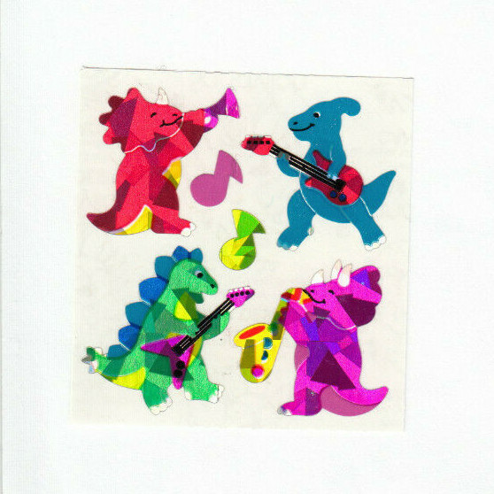 Vintage Sandylion Dinosaur Dolphin Frog Stickers Glitter Prism – You Choose