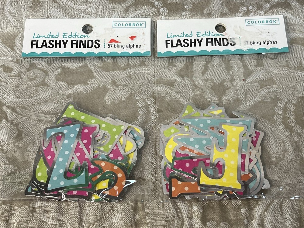 Colorbok FLASHY FINDS BLING LETTERS Scrapbook Craft Pack Set Bundle