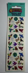 Vintage Sandylion Prismatic Bird Mini Stickers Peacock Toucan Parrot Cardinal