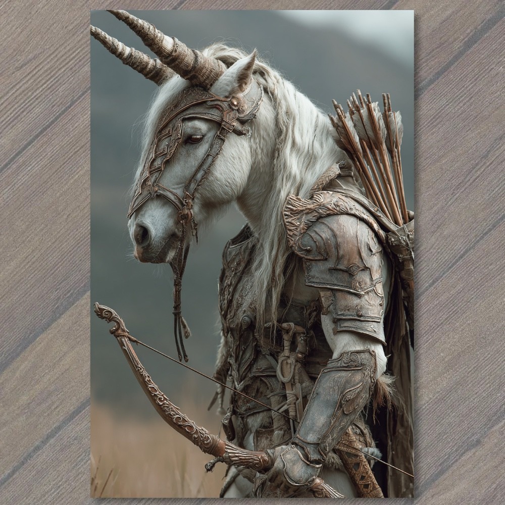STICKER Unicorn Horse Archer Warrior Armor Bow Quiver Fantasy Mythic Hero