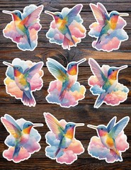 Colorful Hummingbird Die Cut Vinyl Stickers Scrapbooking Laptop Waterbottle